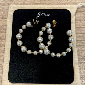 Brand new! Pearl hoop earrings!
